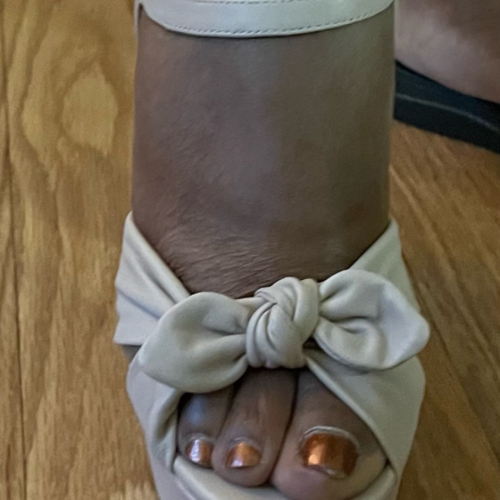 Michael Kors Cream Knotted Ankle-Strap Heels